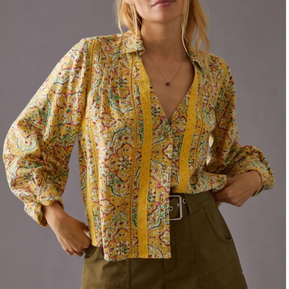 Pilco Pintuck Peasant Blouse NWT